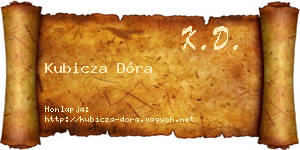 Kubicza Dóra névjegykártya